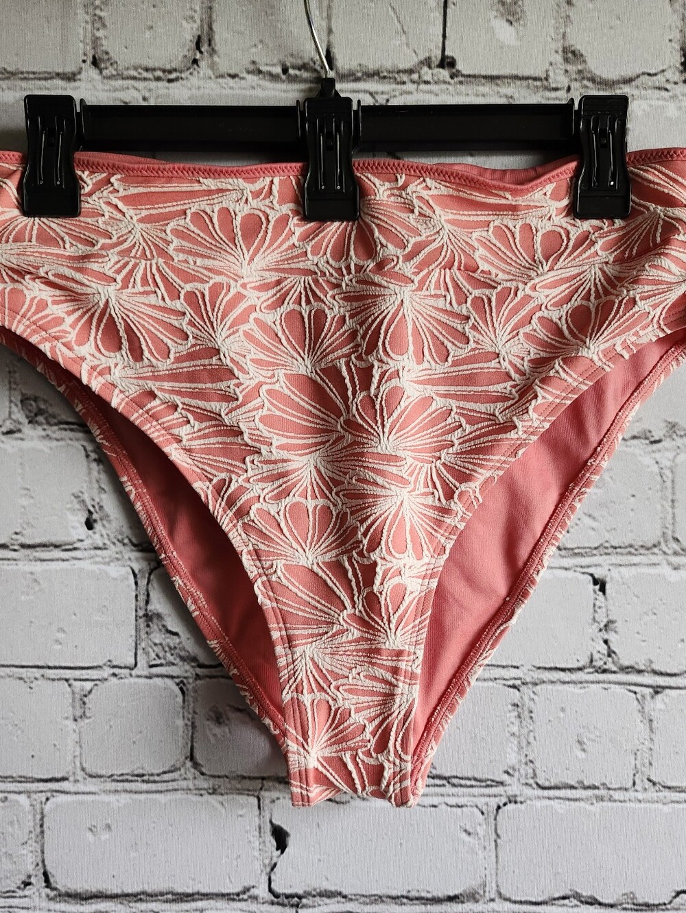 Cupshe Coral Lace Floral Bikini Bottom - Women's Swimwear L